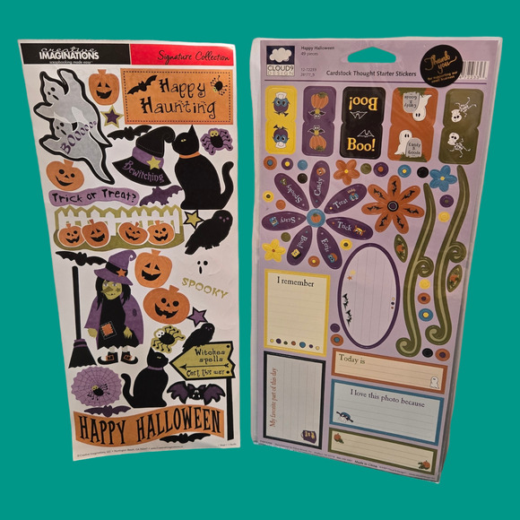 Haunted Halloween Mix Vintage Lot Scrapbooking Creepy Stickers Cuts Trick/Treat - Picture 3 of 15